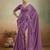 Purple georgette embellished saree with unstitched blouse piece