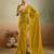 Mustard georgette embellished saree with unstitched blouse piece