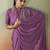 Purple georgette embellished saree with unstitched blouse piece