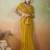 Mustard georgette embellished saree with unstitched blouse piece
