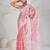 Pink silk chiffon sequins embroidered saree with unstitched blouse piece