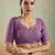 Purple georgette embellished saree with unstitched blouse piece