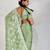 Pista silk chiffon sequins embroidered saree with unstitched blouse piece