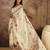 Cream georgette printed saree with unstitched blouse piece