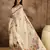Cream georgette printed saree with unstitched blouse piece