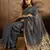 Blue chanderi bandhni saree with unstitched blouse piece