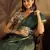 Green chanderi bandhni saree with unstitched blouse piece