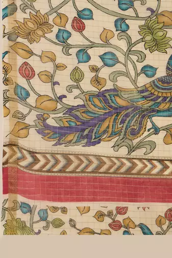 Pink chanderi bandhni saree with unstitched blouse piece