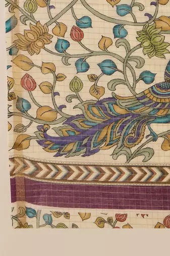 Mauve chanderi bandhni saree with unstitched blouse piece
