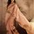 Pink silk cotton printed saree with unstitched blouse piece