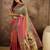 Multi color tussar silk bandhni saree with unstitched blouse piece