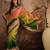 Multi color tussar silk bandhni saree with unstitched blouse piece
