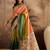 Multi color tussar silk bandhni saree with unstitched blouse piece