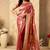 Pink rich pallu silk saree with zhallar border     a masterpiece of tradition & elegance