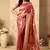 Pink rich pallu silk saree with zhallar border     a masterpiece of tradition & elegance