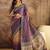 Multi color tussar silk bandhni saree with unstitched blouse piece