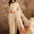 Cream cotton printed saree with unstitched blouse piece