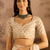 Cream cotton printed saree with unstitched blouse piece