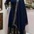 Glamorous Navy Blue Sequin Embroidered Silk Traditional Gown With Dupatta