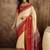 Beige cotton silk printed saree with unstitched blouse piece
