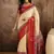 Beige cotton silk blend printed saree with unstitched blouse piece