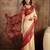 Beige cotton silk printed saree with unstitched blouse piece
