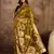 Olive organza zari woven saree with unstitched blouse piece