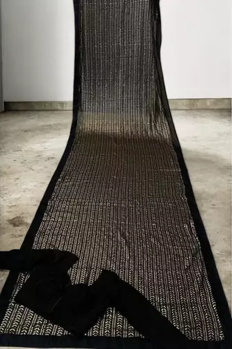 Black Color All Over Sequence Work Georgette Saree
