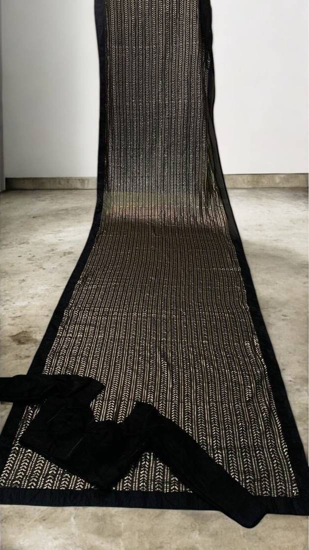 Black Color All Over Sequence Work Georgette Saree