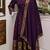 Wonderful Purple Embroidered Silk Engagement Wear Gown With Dupatta