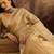 Beige super net embroidered saree with unstitched blouse piece