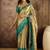 green silk blend blend zari saree with unstitched blouse piece