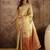 beige silk blend blend zari saree with unstitched blouse piece