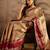 beige silk blend blend zari saree with unstitched blouse piece