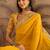 Georgette yellow bandhni saree with unstitched blouse piece