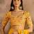 Georgette yellow bandhni saree with unstitched blouse piece