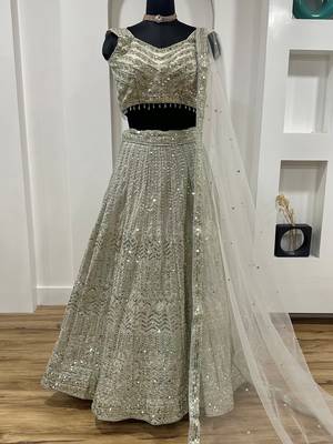 Silver Sequinned Lehenga Choli 5