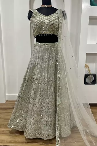 Silver Sequinned Lehenga Choli