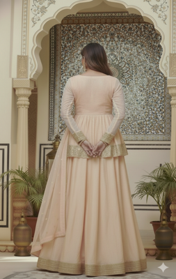 Blush Peach Anarkali Lehenga 2