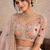 Light Peach Color Embroidery Sequins Work Faux Georgette Lehenga Choli Dupatta Set