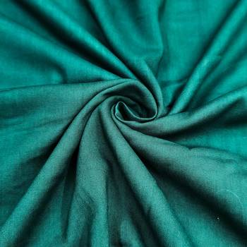 Teal cotton silk embellished unstitched dress material 4