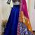 blue mirror work silk navratri lehenga set choli with dupatta with dupatta