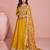 Yellow Embroidered Chinon Free Size Anarkali Suit