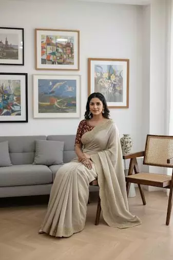 white soft rangoli silk saree with embroidery work