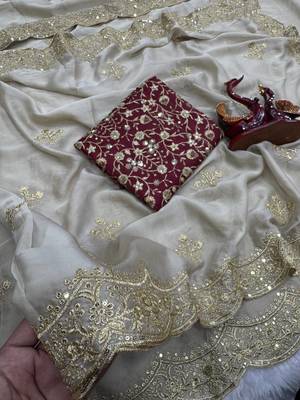 white soft rangoli silk saree with embroidery work 5