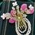 Silver plated crystal beaded embellished pink comb hair pin