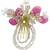 Silver plated crystal beaded embellished pink comb hair pin
