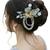 Silver plated crystal beaded embellished syk blue comb hair pin