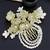 Gold plated crystal beaded embellished light green comb hair pin