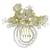 Gold plated crystal beaded embellished light green comb hair pin